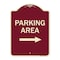 Signmission Parking Area with Right Arrow Heavy-Gauge Aluminum Architectural Sign, 24" x 18", BU-1824-23465 A-DES-BU-1824-23465 - alternate 1